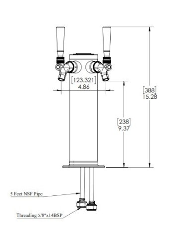 Torre dispensadora de 2 salidas