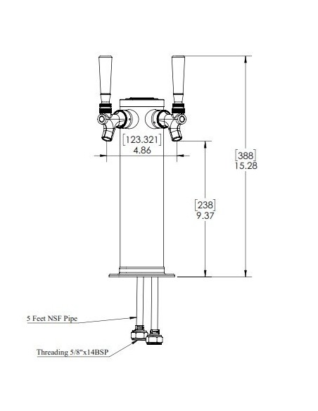 Torre dispensadora de 2 salidas