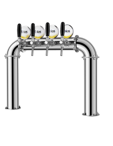 Torre puente 4 vias Cromo 85mm con medallones