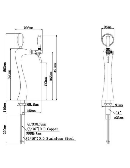 Torre dispensadora Elegance de 2 salidas