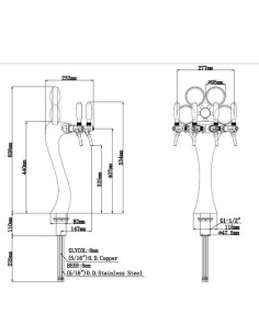 Torre dispensadora Elegance de 3 salidas LED 2