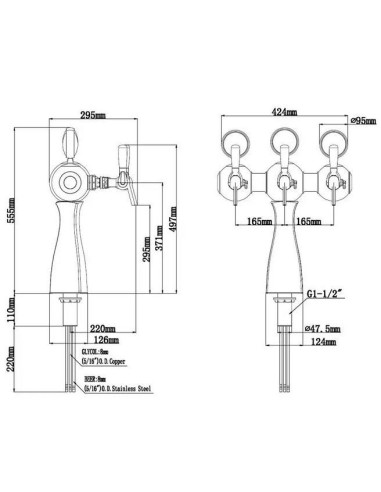 Torre Parisian 4 vias Cromada LED