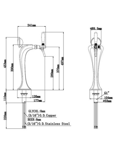 Torre cobra 2 vias cromada LED