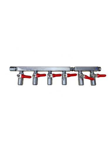 Manifold 6 vías con acoples racor