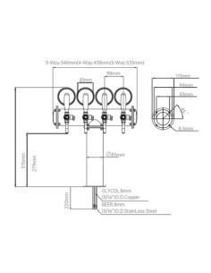 Torre TEE 4 vias LED PVD (TALOS) 2